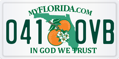 FL license plate 0410VB