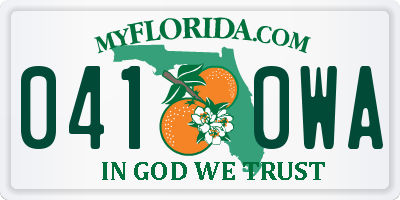 FL license plate 0410WA