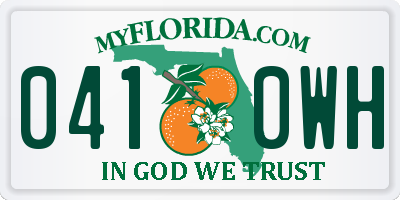 FL license plate 0410WH
