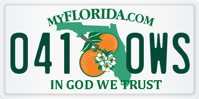FL license plate 0410WS