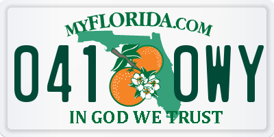 FL license plate 0410WY