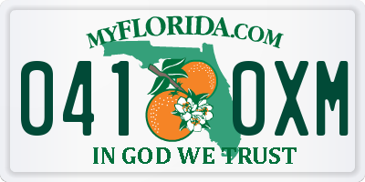 FL license plate 0410XM