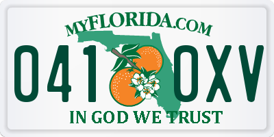 FL license plate 0410XV