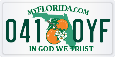 FL license plate 0410YF
