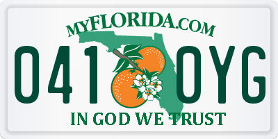 FL license plate 0410YG