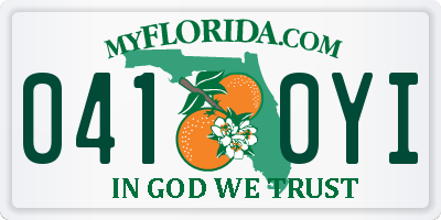 FL license plate 0410YI