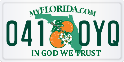 FL license plate 0410YQ