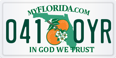 FL license plate 0410YR