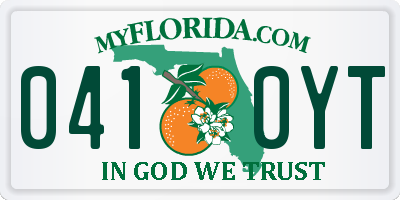 FL license plate 0410YT