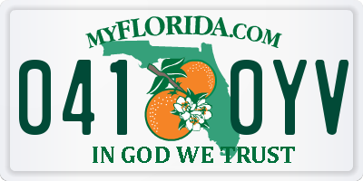 FL license plate 0410YV