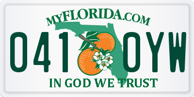 FL license plate 0410YW