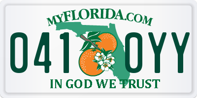 FL license plate 0410YY