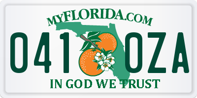 FL license plate 0410ZA