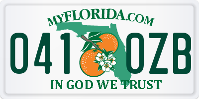 FL license plate 0410ZB