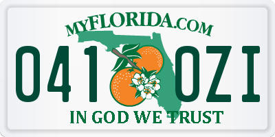 FL license plate 0410ZI