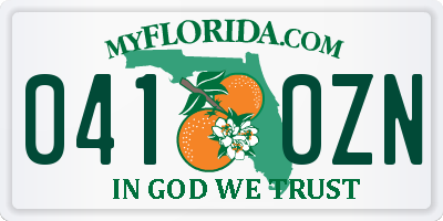 FL license plate 0410ZN