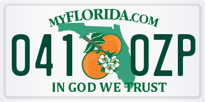 FL license plate 0410ZP