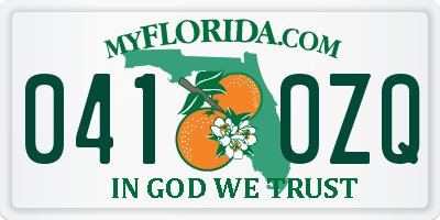 FL license plate 0410ZQ