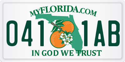 FL license plate 0411AB
