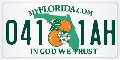 FL license plate 0411AH