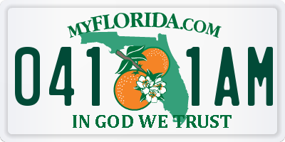 FL license plate 0411AM