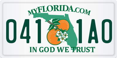 FL license plate 0411AO