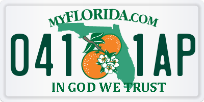 FL license plate 0411AP
