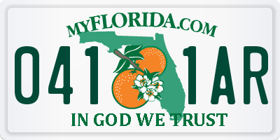 FL license plate 0411AR