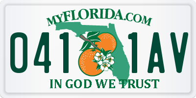 FL license plate 0411AV