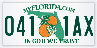 FL license plate 0411AX