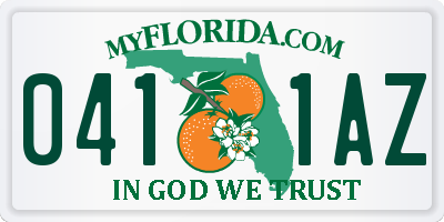 FL license plate 0411AZ