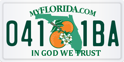 FL license plate 0411BA