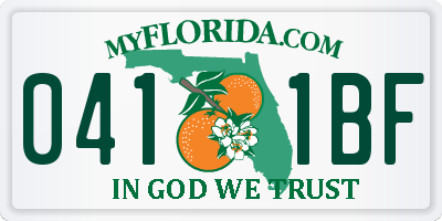 FL license plate 0411BF