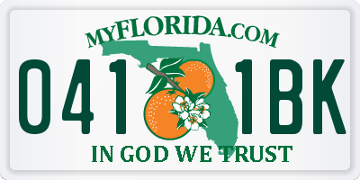 FL license plate 0411BK