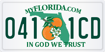 FL license plate 0411CD
