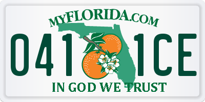 FL license plate 0411CE