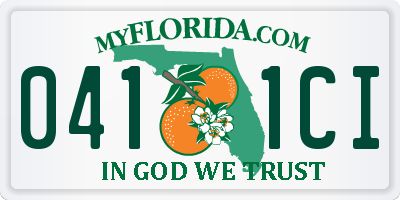 FL license plate 0411CI