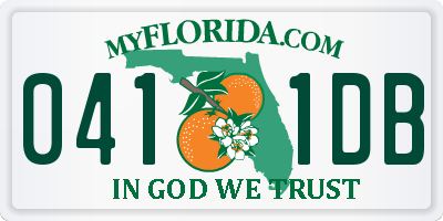 FL license plate 0411DB