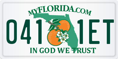 FL license plate 0411ET