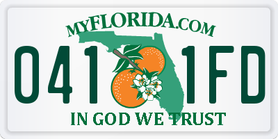 FL license plate 0411FD