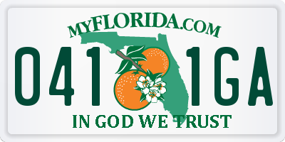 FL license plate 0411GA