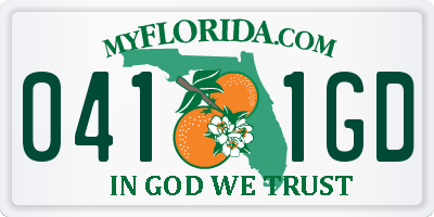 FL license plate 0411GD