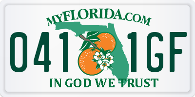 FL license plate 0411GF
