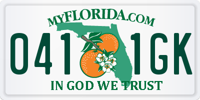 FL license plate 0411GK
