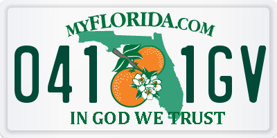 FL license plate 0411GV