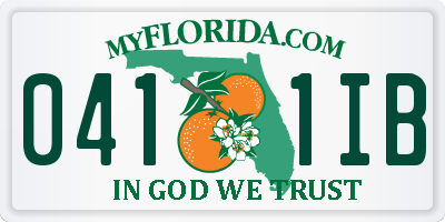 FL license plate 0411IB