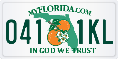FL license plate 0411KL