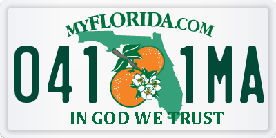 FL license plate 0411MA