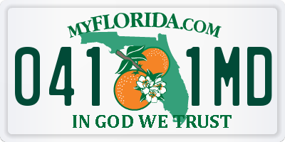 FL license plate 0411MD