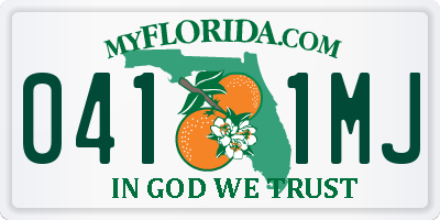 FL license plate 0411MJ